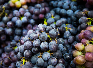 Group of fresh grape at a fruit store.