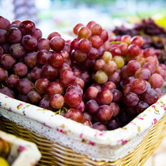 Group of fresh grape at a fruit store.