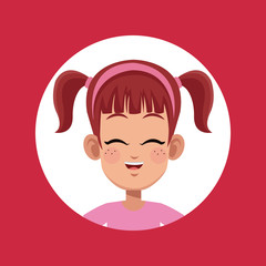 cartoon girl child avatar vector illustration eps 10