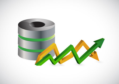 server and up and down arrow business graph