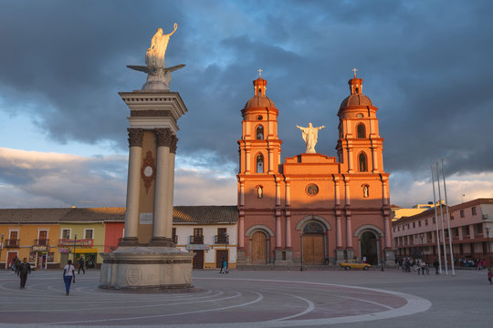 IPIALES, COLOMBIA - FEBRUARY 06, 2017: Main Square of Ipiales city, Colombia
