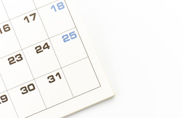 Deadline. Calendar on office desk table. with copy space.