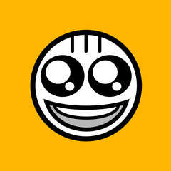 Fototapeta premium funny happy face draw