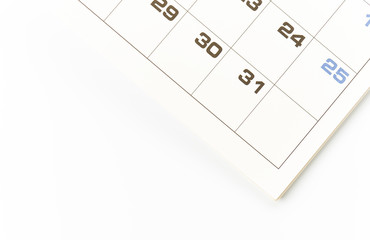 Deadline. Calendar on office desk table. with copy space.