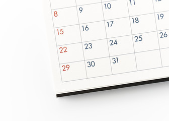 Deadline. Calendar on office desk table. with copy space.