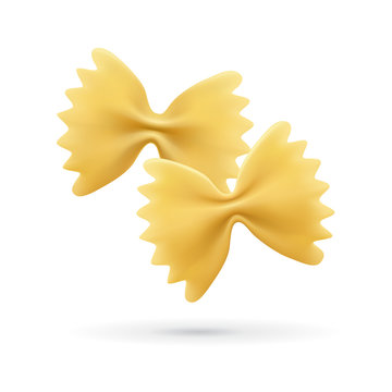 Farfalle pasta vector illustration. Icon of italian pasta for business graphic design. Flour wheat product of italy kitchen.