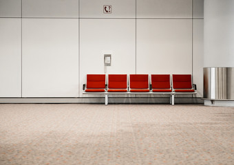 Empty departure lounge at the airport