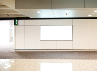 Blank billboard at the airport.