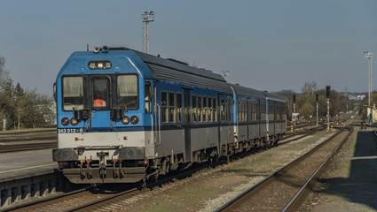 Fototapeta na wymiar Train from Liberec in Turnov station