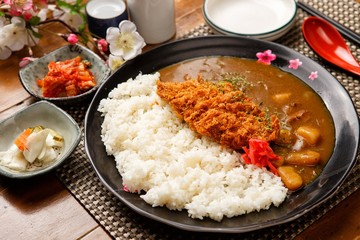 curried rice with tonkatsu, 카레돈카츠