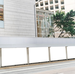 Fototapeta na wymiar Blank billboard in hongkong city.