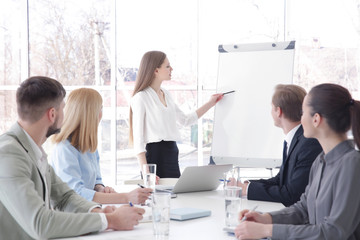 Business trainer giving presentation to group of people © Africa Studio