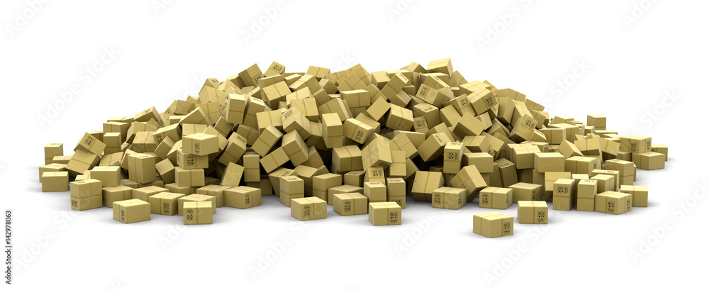 Poster many packages. image with clipping path