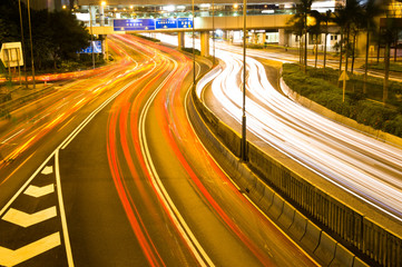 Car traffic at night. blur motion..