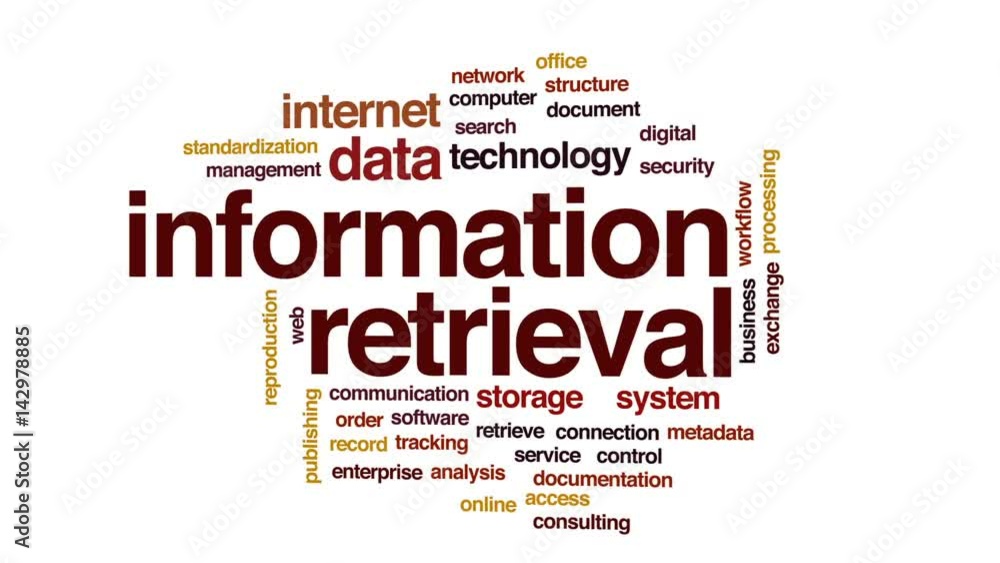 Poster information retrieval animated word cloud, text design animation.
