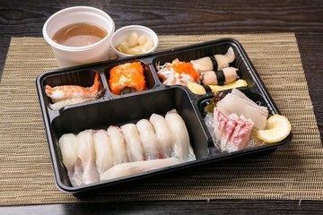 lunch box of sushi