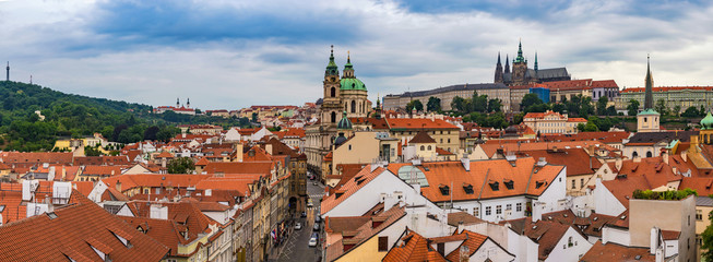 Naklejka na ściany i meble Prague panorama city skyline, Prague, Czech Republic