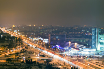 Fototapeta na wymiar Minsk city at night