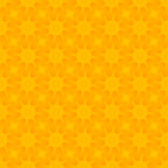 Mosaic from gold flowers. Seamless pattern.