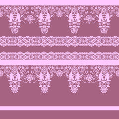 Seamless ornamental lace pattern on red