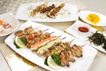 assorted skewers