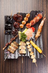 assorted skewers