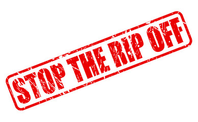 STOP THE RIP OFF red stamp text