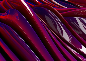 Colorful abstract smooth light waves lines background. Template for style design. 3D illustration.