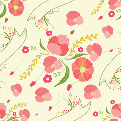 Spring flowers backgrounds - seamless floral pattern