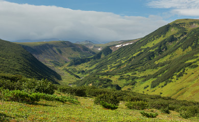 Fototapeta na wymiar Beautiful summer view of Viluchinsky pass