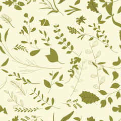 Seamless pattern with leaves, floral