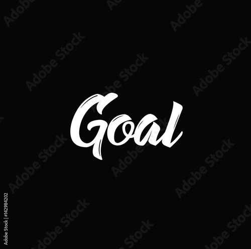 “goal, text design. Vector calligraphy. Usable as background.” Stock