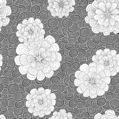 Abstract background with flowers and simple color combination. Patterns are drawn by hand. Japones doodle style. Place the pattern on your canvas and multiply.