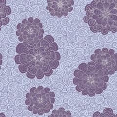 Abstract background with flowers and simple color combination. Patterns are drawn by hand. Japones doodle style. Place the pattern on your canvas and multiply.