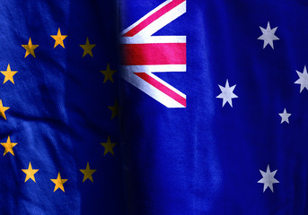 Two flags: EU. Australia