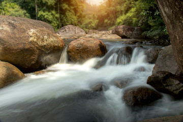 Small Waterfall in tropical forest.