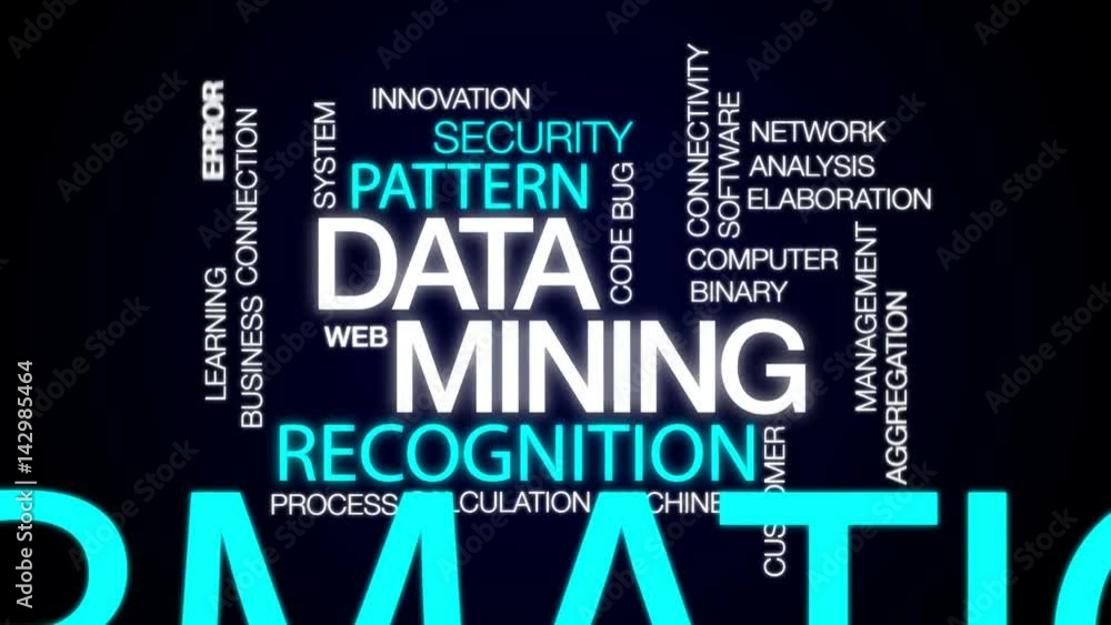 Poster data mining animated word cloud, text design animation.