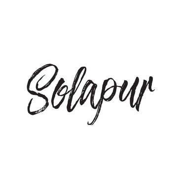 solapur, text design. Vector calligraphy. Typography poster.