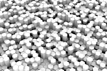 design element. 3D illustration. rendering. abstract hexagon black and white  background
