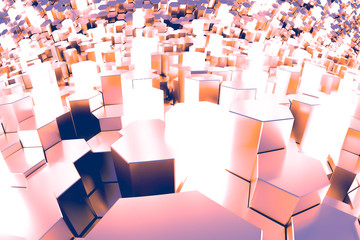 Obraz premium design element. 3D illustration. rendering. abstract hexagon background