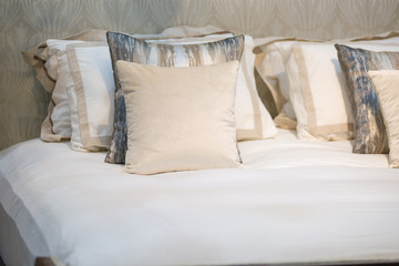 Modern pillow on a the bed