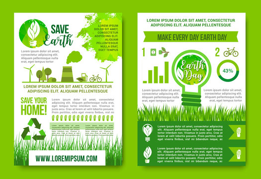 Earth Day infographics vector green energy concept