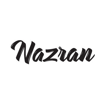 nazran, text design. Vector calligraphy. Typography poster.