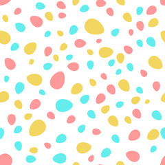 Fototapeta na wymiar pink, blue, yellow eggs. vector seamless pattern. easter background