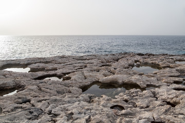 Waves sea cliffs cyprus