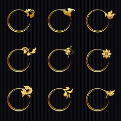 Circle Golden Ring Premium Thai Style Icon - Vector