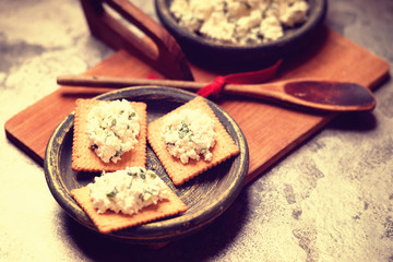 Cracker cookies with cottage cheese 