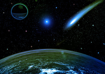 galaxy in a free space