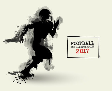 football player silhouette with ball isolated