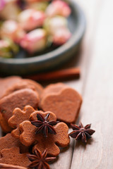 Gingerbreads, anise and roses buds 